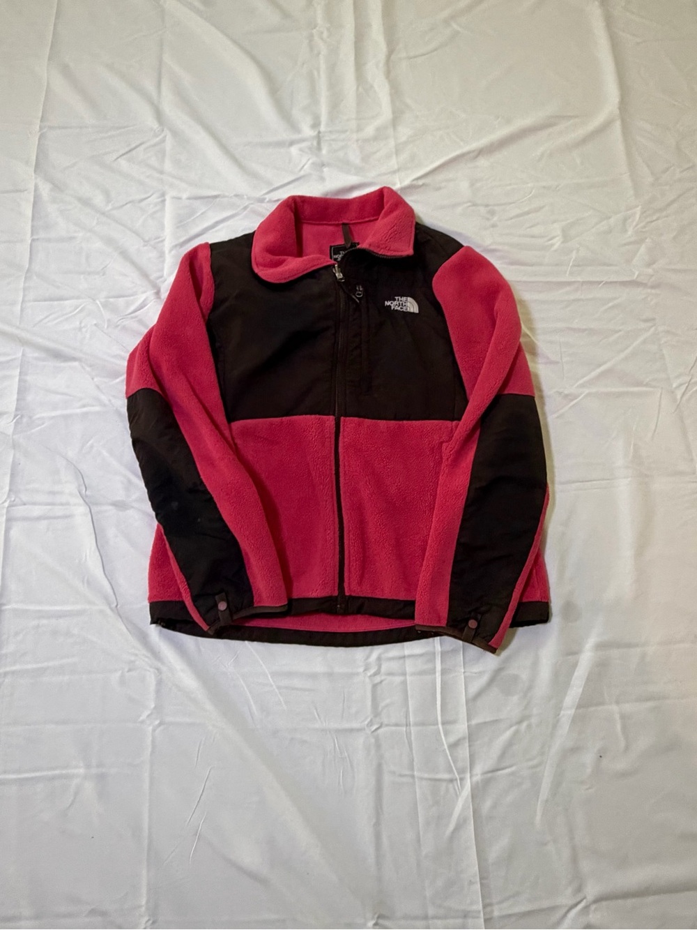 The North Face Pink and Black Teddy Fleece Jacket